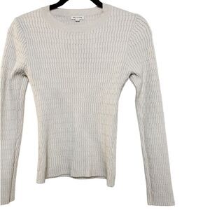 Tea N Rose Cable Knit Long Sleeve Sweater Top Cream Small